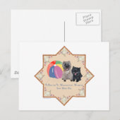Zwei Cairn Terriers Muscheln Postkarte (Vorne/Hinten)