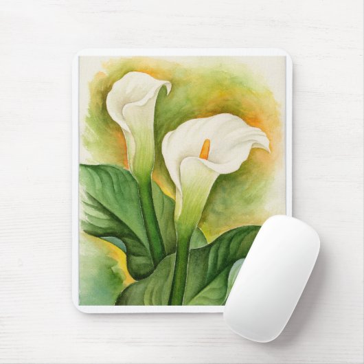 Zwei Cala-Lilien-Aquarell-Kunst - multi Mousepad (Mit Mouse)