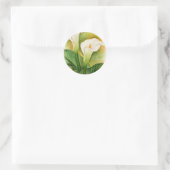 Zwei Cala Lilies Wasserfarben Kunst - Multimedia Runder Aufkleber (Tasche)