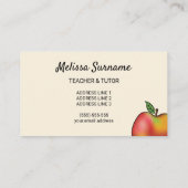 Zwei Cartoon Äpfel in Rot und Grün Lehrer / Tutor Visitenkarte (Rückseite)