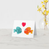 Zwei Cartoon Fisch Liebe Herz generische Verwendun Karte (Gelbe Blume)