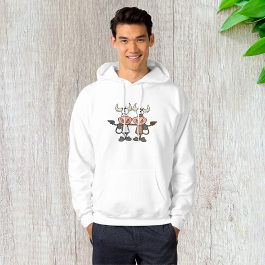 Zwei Cartoon Kühe Hoodie