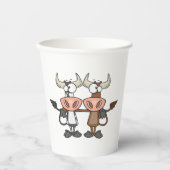 Zwei Cartoon Kühe Pappbecher (Vorderseite)