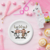 Zwei Cartoon Kühe Pappteller (Party)