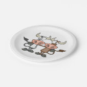 Zwei Cartoon Kühe Pappteller (Schrägansicht)