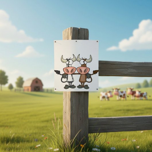 Zwei Cartoon Kühe Poster