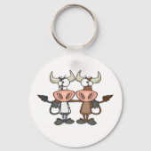 Zwei Cartoon Kühe Schlüsselanhänger (Vorderseite)