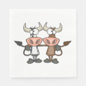 Zwei Cartoon Kühe Serviette (Vorderseite)