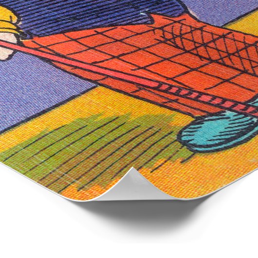 Zwei Cartoon Männer spielen Pool, hier ist dein Cu Poster (Ecke)