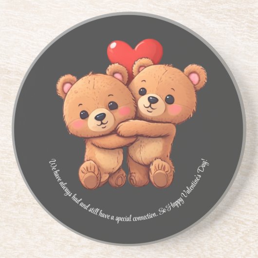 Zwei Cartoon müssen umarmt werden. Getränkeuntersetzer (Vorne)