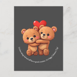 Zwei Cartoon müssen umarmt werden. Postkarte