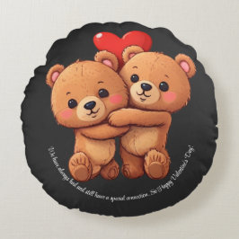 Zwei Cartoon müssen umarmt werden. Rundes Kissen