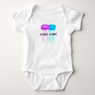 Zwei Cartoon-Quallen Baby Strampler