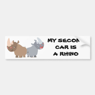 Zwei Cartoon Rhinos Autoaufkleber