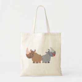 Zwei Cartoon Rhinos-Bag Tragetasche