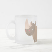 Zwei Cartoon Rhinos Mattiert Glass Tasse (Links)