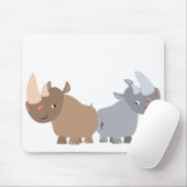 Zwei Cartoon Rhinos Mousepad (Mit Mouse)