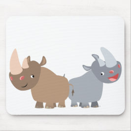 Zwei Cartoon Rhinos Mousepad