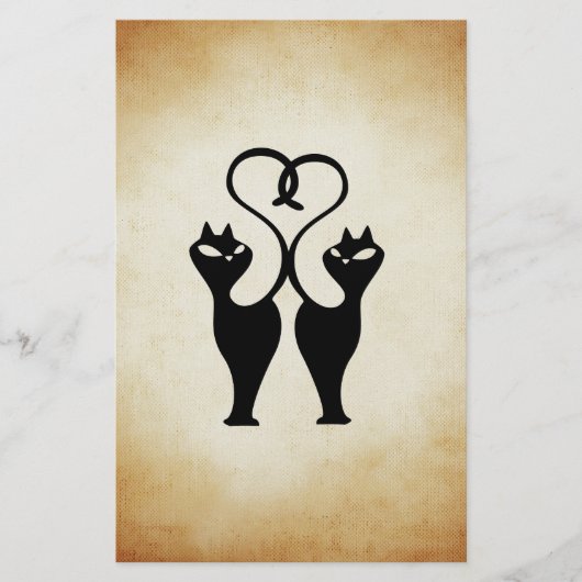 Zwei Cat-Silhouette Briefpapier (Vorderseite)
