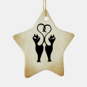 Zwei Cat-Silhouette Keramik Ornament (Rechts)
