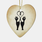 Zwei Cat-Silhouette Keramikornament (Links)