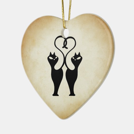 Zwei Cat-Silhouette Keramikornament (Links)