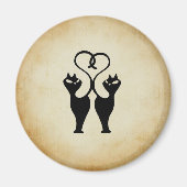 Zwei Cat-Silhouette Magnet (Vorne)