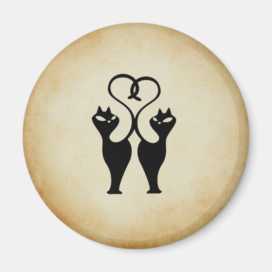 Zwei Cat-Silhouette Magnet (Vorne)