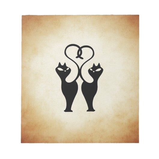 Zwei Cat-Silhouette Notizblock (Vorderseite)