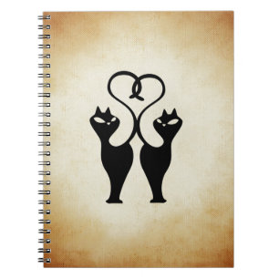 Zwei Cat-Silhouette Notizblock