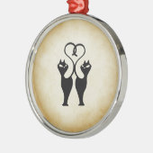 Zwei Cat-Silhouette Ornament Aus Metall (Links)