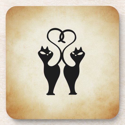 Zwei Cat-Silhouette Untersetzer (Vorderseite)