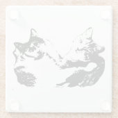 Zwei Cats Companiship Ink Untersetzer (Rückseite)