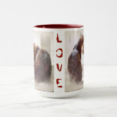 Zwei Cats Maroon Zwei-Töne Hot Beverage Tasse (Zentrum)