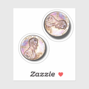 Zwei Cent Pennys Aufkleber