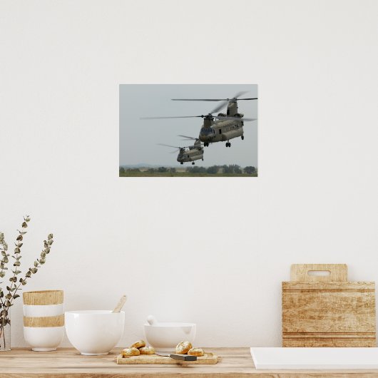 Zwei CH-47 Chinook Hubschrauber Poster (Küche)