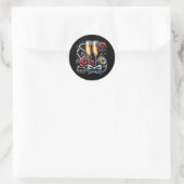 Zwei Champagnerbrillen, Hochzeit Runder Aufkleber (Tasche)