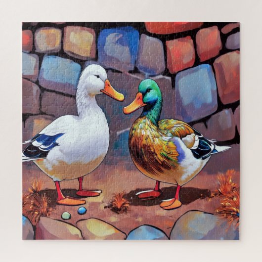 Zwei charmante Enten Puzzle (Vertikal)