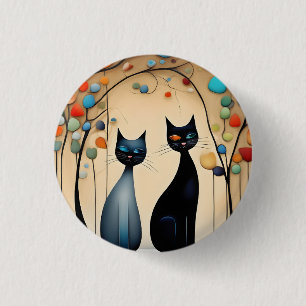 Zwei charmante Katzen Button