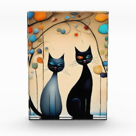 Zwei charmante Katzen Fotoblock
