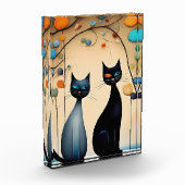 Zwei charmante Katzen Fotoblock (Links)