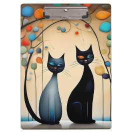Zwei charmante Katzen Klemmbrett