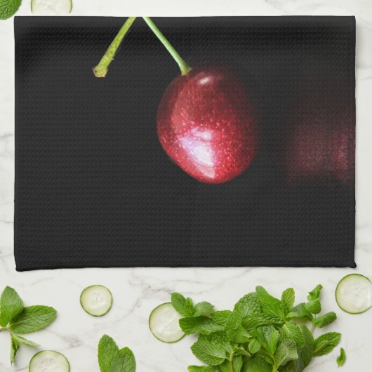 Zwei Cherries ktcnm Geschirrtuch (Gefaltet)