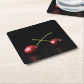 Zwei Cherries Küste Rechteckiger Pappuntersetzer (angewinkelt)