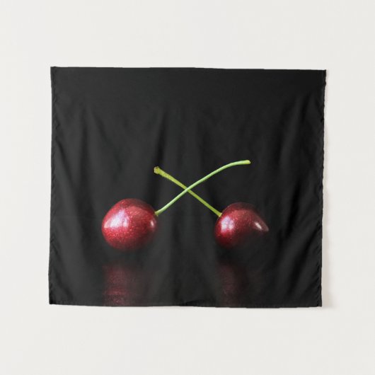 Zwei Cherries wtcnm Wandteppich (Vorderseite (Horizontal))