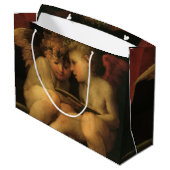 Zwei Cherubs lesen von Rosso Fiorentino, Engel Große Geschenktüte (Rückseite Schrägansicht)