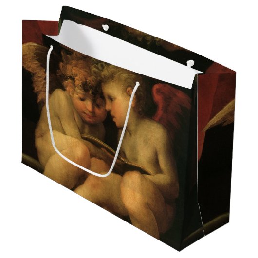 Zwei Cherubs lesen von Rosso Fiorentino, Engel Große Geschenktüte (Vorderseite Schrägansicht)