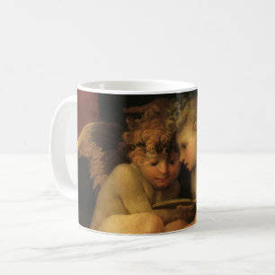 Zwei Cherubs lesen von Rosso Fiorentino, Engel Kaffeetasse