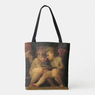 Zwei Cherubs lesen von Rosso Fiorentino, Engel Tasche