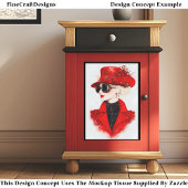 Zwei Chic Steampunk Frauen in Red CH4 Decoupage Seidenpapier